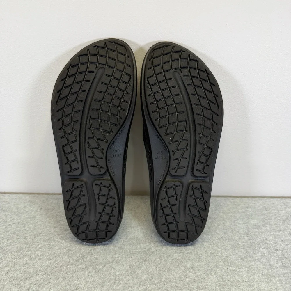 OOFOS OOriginal Recovery Sandal Black Womens Size 8 Thong Flip Flop Comfort